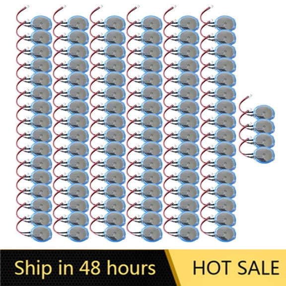 US STOCK  100PCS 3V 550mAh CR2450HR Disposable Lithium Battery with 1.5mm Circular Hole Plug