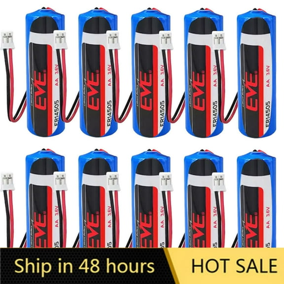 US STOCK 10PCS ER14505 2700mAh AA 3.6V Li-ion Battery with 2.0 White Plug Non-rechargeable Brand New