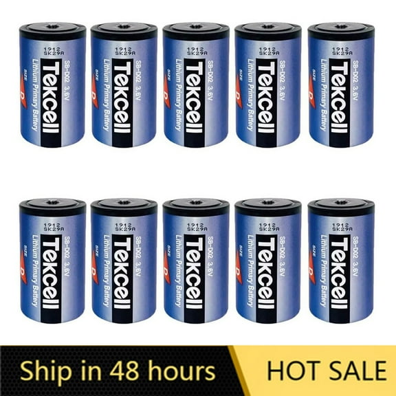 US STOCK 10PCS TeKcell SB-D02 3.6V 19000MAH Battery Size D Non-Rechargeable Lithium Battery