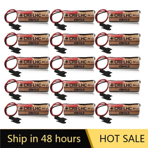 US STOCK  15PCS CR8.LHC 3V 2600mAh Lithium Battery for Fuji FDK CR8-LHC with Black Plug