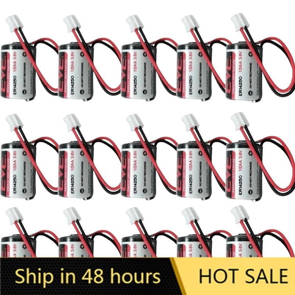 US STOCK 15PCS EVE ER14250 3.6V LS14250 1/2 AA Size 1200mAh Li-ion Battery with White Plug Brand New
