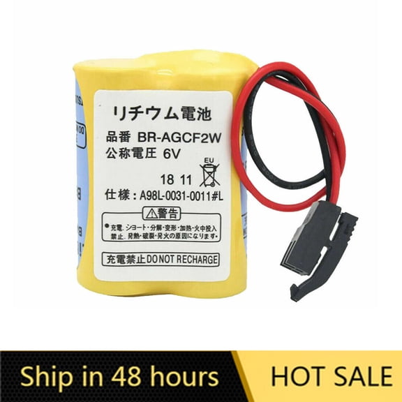 US STOCK 1PCS BR-AGCF2W 6V 2200mAh PLC Fanuc System Battery A98L-0031-0011 with Black Plug Brand New