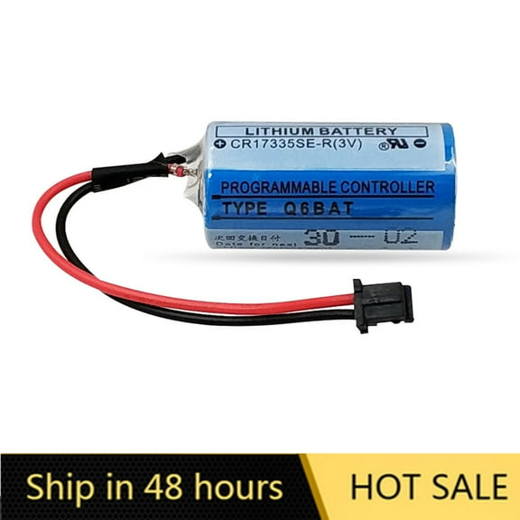 US STOCK 1pcs 1800mAh CR17335SE-R 3V Q6BAT PLC Battery For QNS FANUC System with Plug
