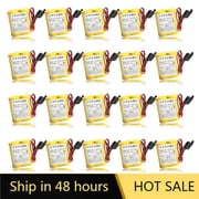 US STOCK 20PCS 2200mAh 6V BR-AGCF2W A98L-0031-0011 PLC Lithium Battery with Black Plug