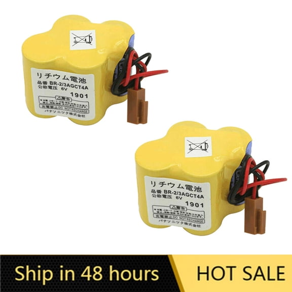 US STOCK 2PCS BR-2/3AGCT4A 4400mAh PLC Lithium Battery for Fanuc CNC System with Brown Plug