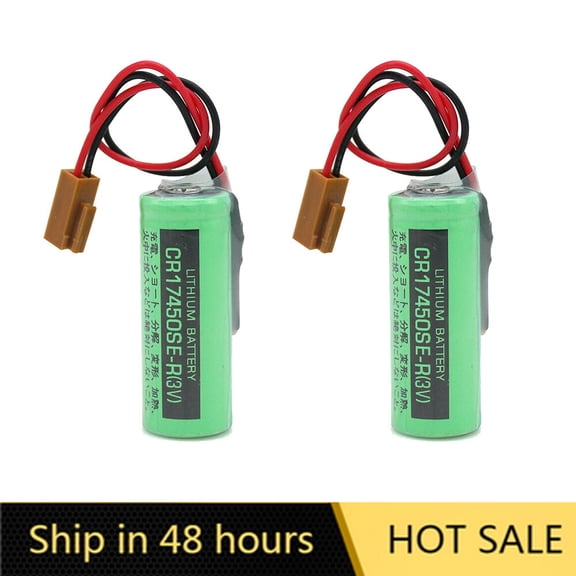 US STOCK 2PCS CR17450SE-R A98L-0031-0012 2500mAh 3V PLC Battery For FANUC with Connector
