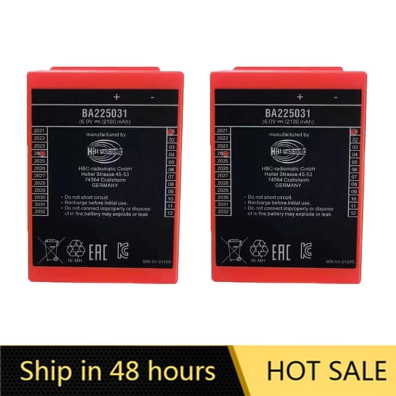 US STOCK 2Pcs 6V 2100mAh BA225031 Rechargeable Battery for HBC Crane Remote Control Pump Brand New