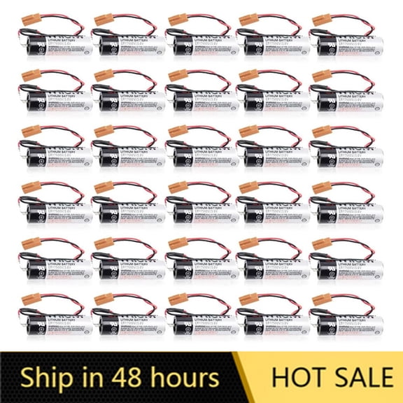 US STOCK 30PCS ER17500V 3.6V 2700mAh PLC Battery Non-rechargeable Battery with Brown Plug Brand New