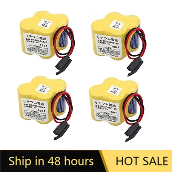 US STOCK  4PCS BR-2/3AGCT4A 6V 4400mah Lithium Battery for FANUC A98L-0031-0025 Black Plug