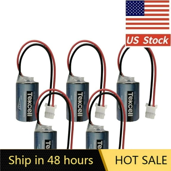 US STOCK (5 Pack) For Tekcell SB-AA02 3.6V Li-on Battery 1/2AA 1200mAh LS14250 PLC with Plug Brand new