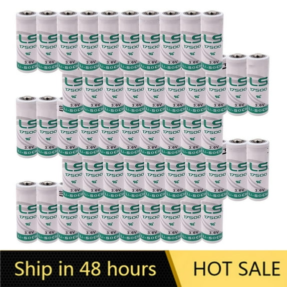 US STOCK 50PCS 3.6V LS17500 Battery Cell 3600mAh LI-SOCI2 No-Rechargeable Li-ion Battery