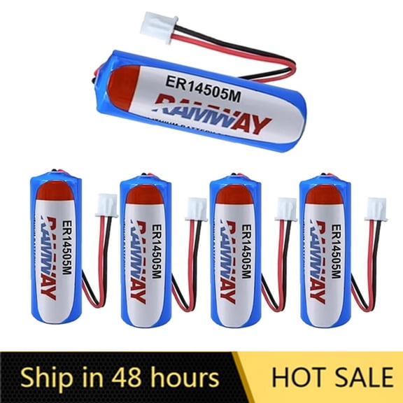 US STOCK 5PCS ER14505M 3.6V 2200mAh PLC Lithium Battery with White Plug Non-Rechargeable