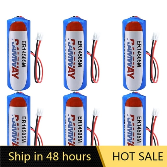 US STOCK 6PCS ER14505M PLC Battery 3.6v 2200mAh Non-rechargeable Battery with White Plug