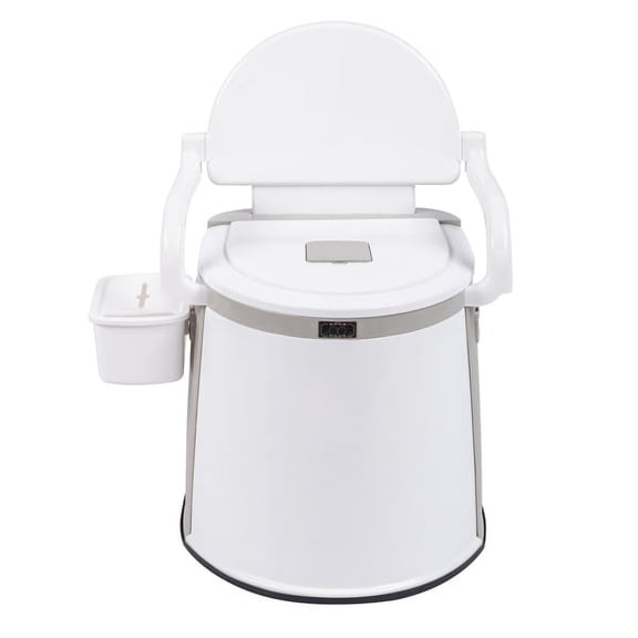 [US IN STOCK] Portable Toilet – Compact Indoor & Outdoor Commode w/Travel Bag for Camping, RV, Boat & More – Piston Pump Flush, 5 Gallon Waste Tank, Built-In Pour Spout