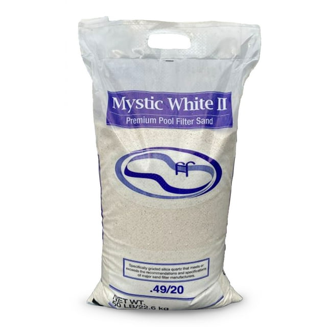 US Silica Mystic White II Swimming Pool Filter Sand, White, 50 Pound