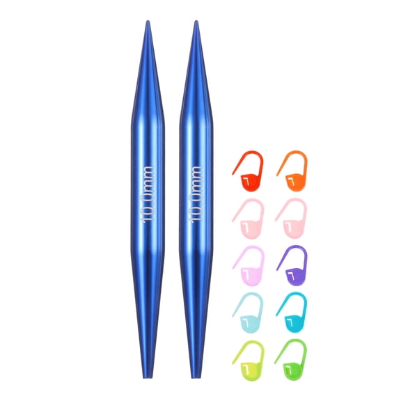 US Size 15 (10mm) Interchangeable Circular Knitting Needles with Stitch Markers