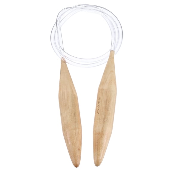 Uxcell US Size 50 Circular Knitting Needles 40 inch Round Wooden Needle for Handmade Projects DIY Knitting Blankets Socks Hats Sweaters