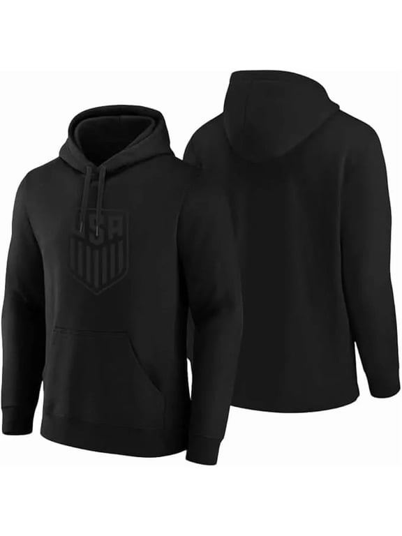 US Soccer Blackout Pullover Hoodie, Cotton Blend, YS-XXL