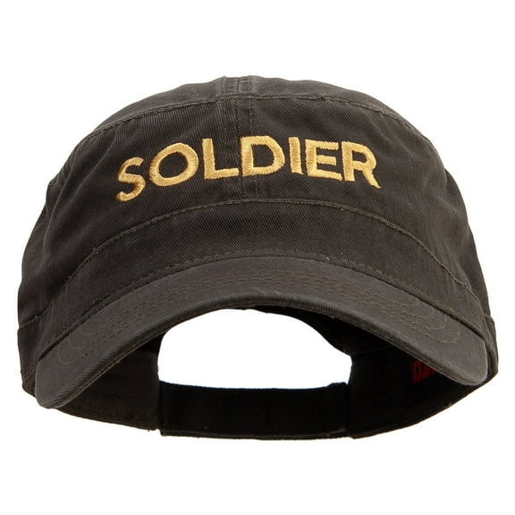US Soldier Embroidered Garment Washed Adjustable Army Cap - Olive Green OSFM