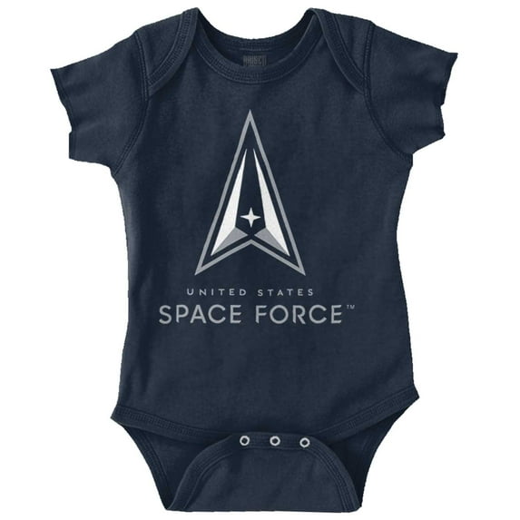 US Space Force Classic Military Logo Romper Boys or Girls Infant Baby Brisco Brands 12M