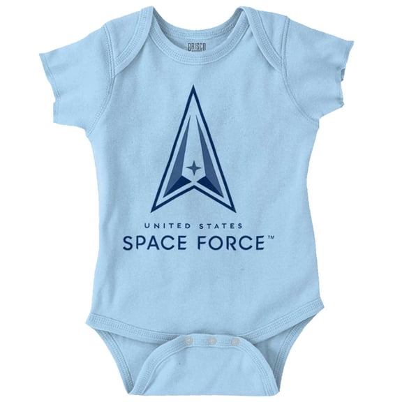 US Space Force Classic Military Logo Romper Boys or Girls Infant Baby Brisco Brands 18M