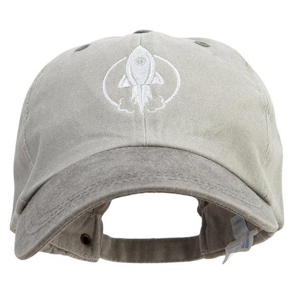 US Space Rocket Force Embroidered Pigment Dyed Wash Cap - Beige Brown OSFM