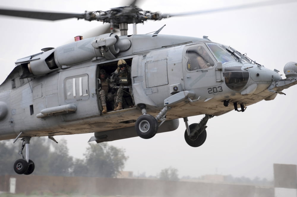 US Special Forces conduct assault force training aboard an HH-60H Sea Hawk Canvas Art - Stocktrek Images (34 x 23)