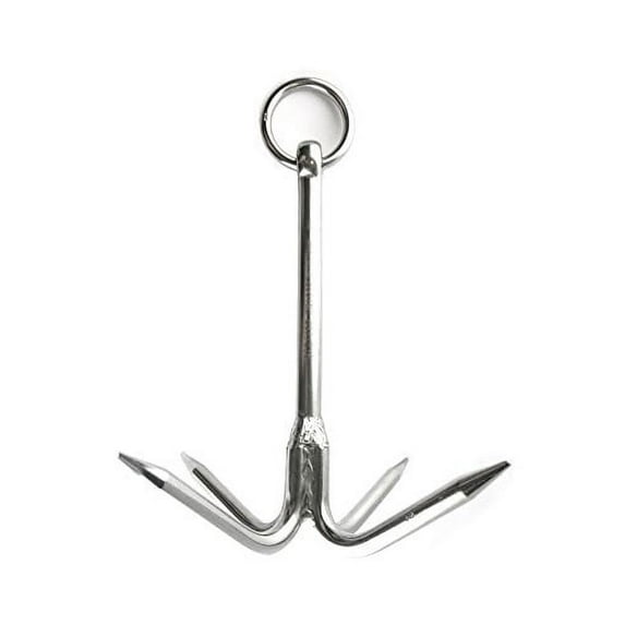 US Stainless 1.3 lbs Stainless Steel 316 Hook Anchor with 8" (200mm) Marine Grade Grapple