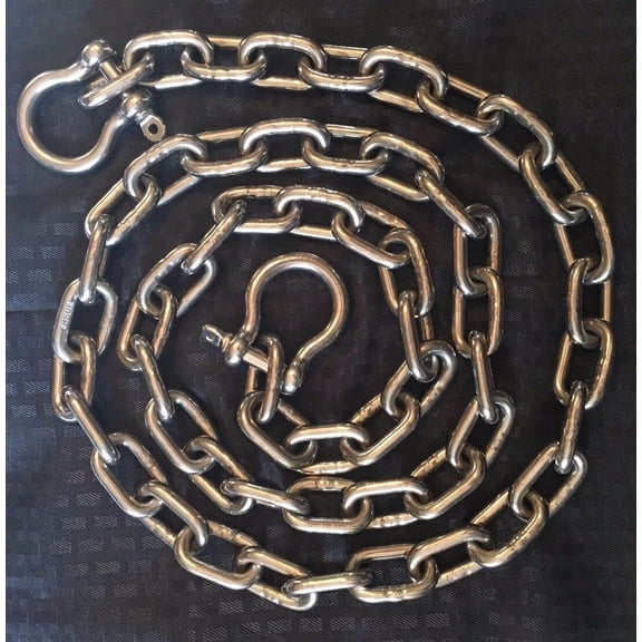 US Stainless 5/16" (8mm) AISI 316 Anchor Chain with 3/8" (10mm) Shackles (5/16" (8mm) x 5')