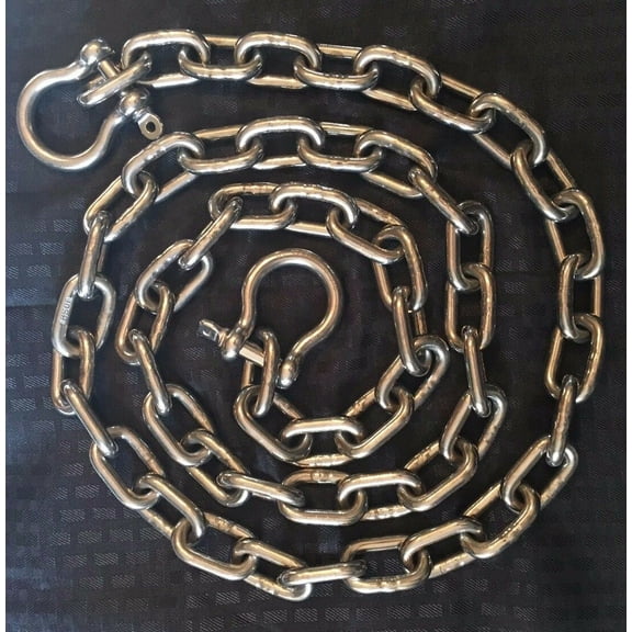 US Stainless Stainless Steel 316 Anchor Chain 8mm or 5/16" by 35' Long Shackles