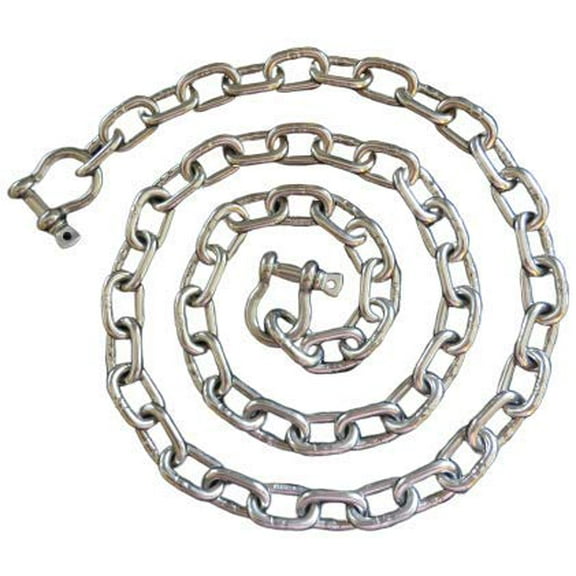 US Stainless Stainless Steel 316 Anchor Chain Shackles Boats Sailing Fishing Mooring (5/16" (8mm) x 6' with 3/8" Bow Shackles)