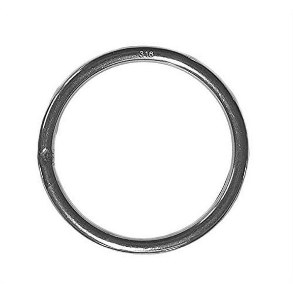 US Stainless Stainless Steel 316 Round Ring Welded 6mm x 80mm ID (1/4" x 3 3/16") Marine Grade