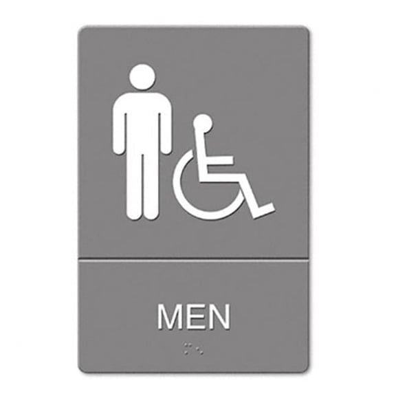 US Stamp ADA Restroom Sign Men Wheelchair Accessible Symbol Molded Plastic 6 x 9
