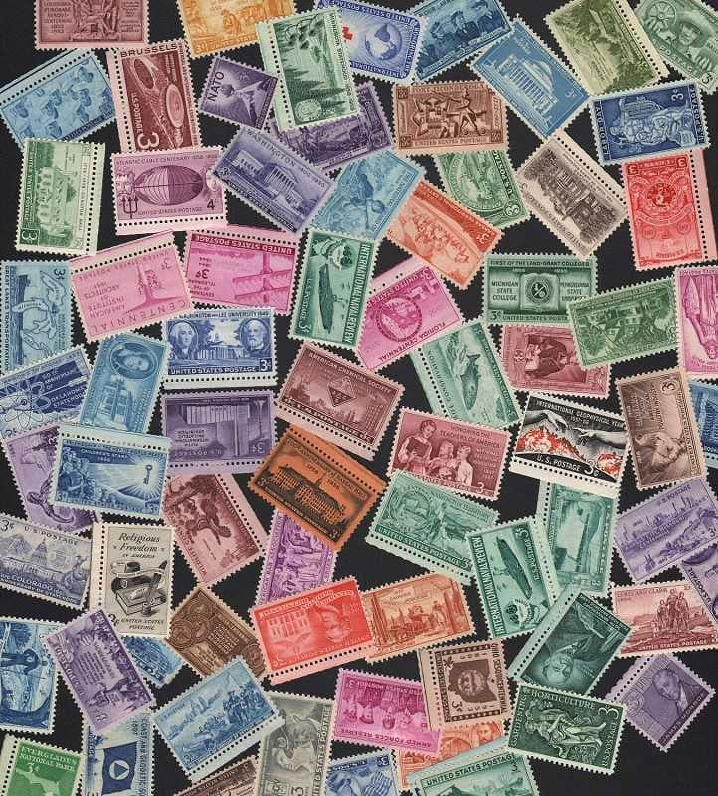 US Stamp Collection 75 Mint All Commemoratives, Each Lot Different