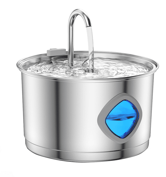 US Standard Adapter Stainless Steel Pet Water Dispenser 2.8L