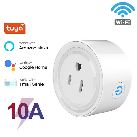 US Standard Smart WiFi Plug 10A, 3 Outlets Wireless Remote Control Smart Socket, Tuya App Compatible, Works with Alexa & Google Home, No Extension Cord,10A No power monitor