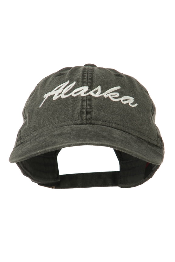 US State Alaska Embroidered Washed Cap - Black OSFM