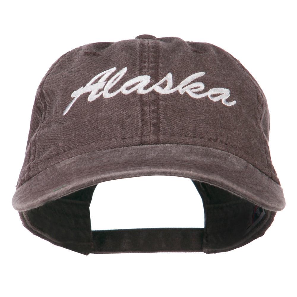 US State Alaska Embroidered Washed Cap - Brown OSFM - Walmart.com