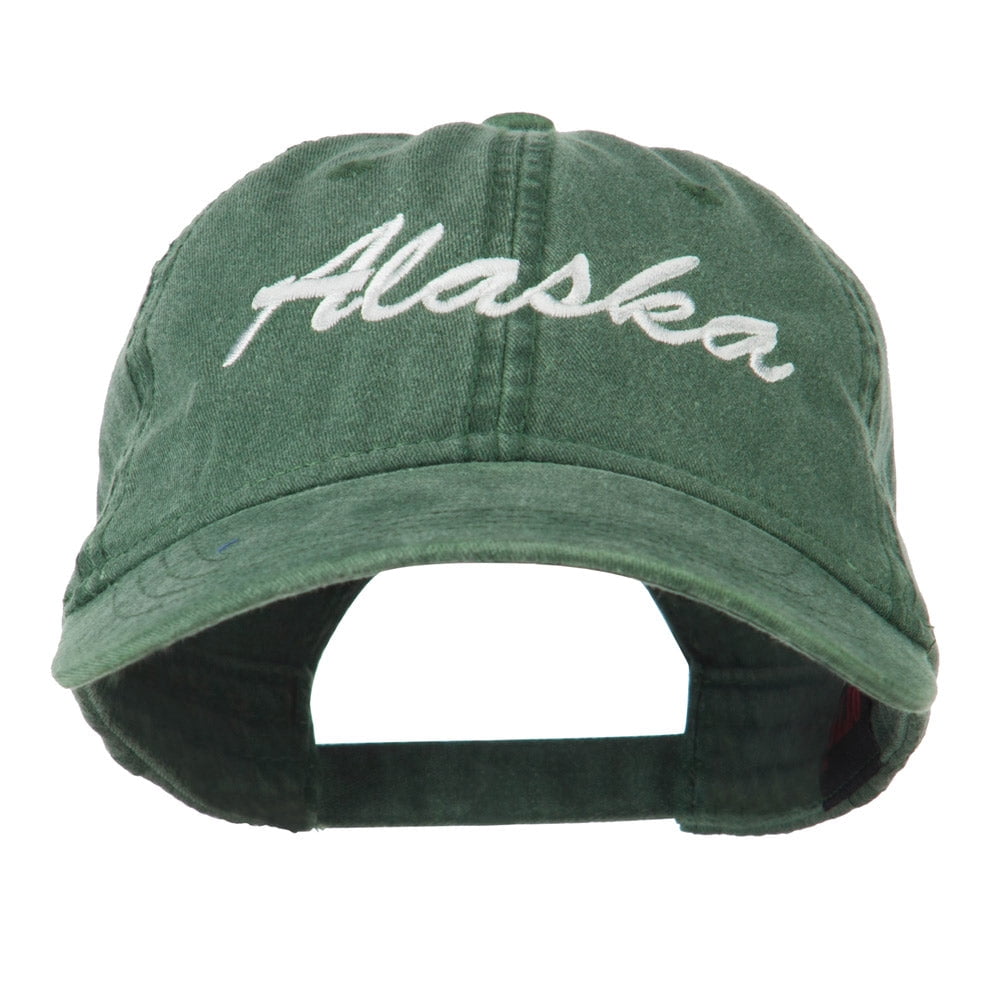 US State Alaska Embroidered Washed Cap - Dark Green OSFM - Walmart.com