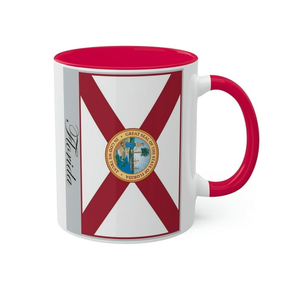 US State Flag Florida Colorfill Red Mug, 11oz
