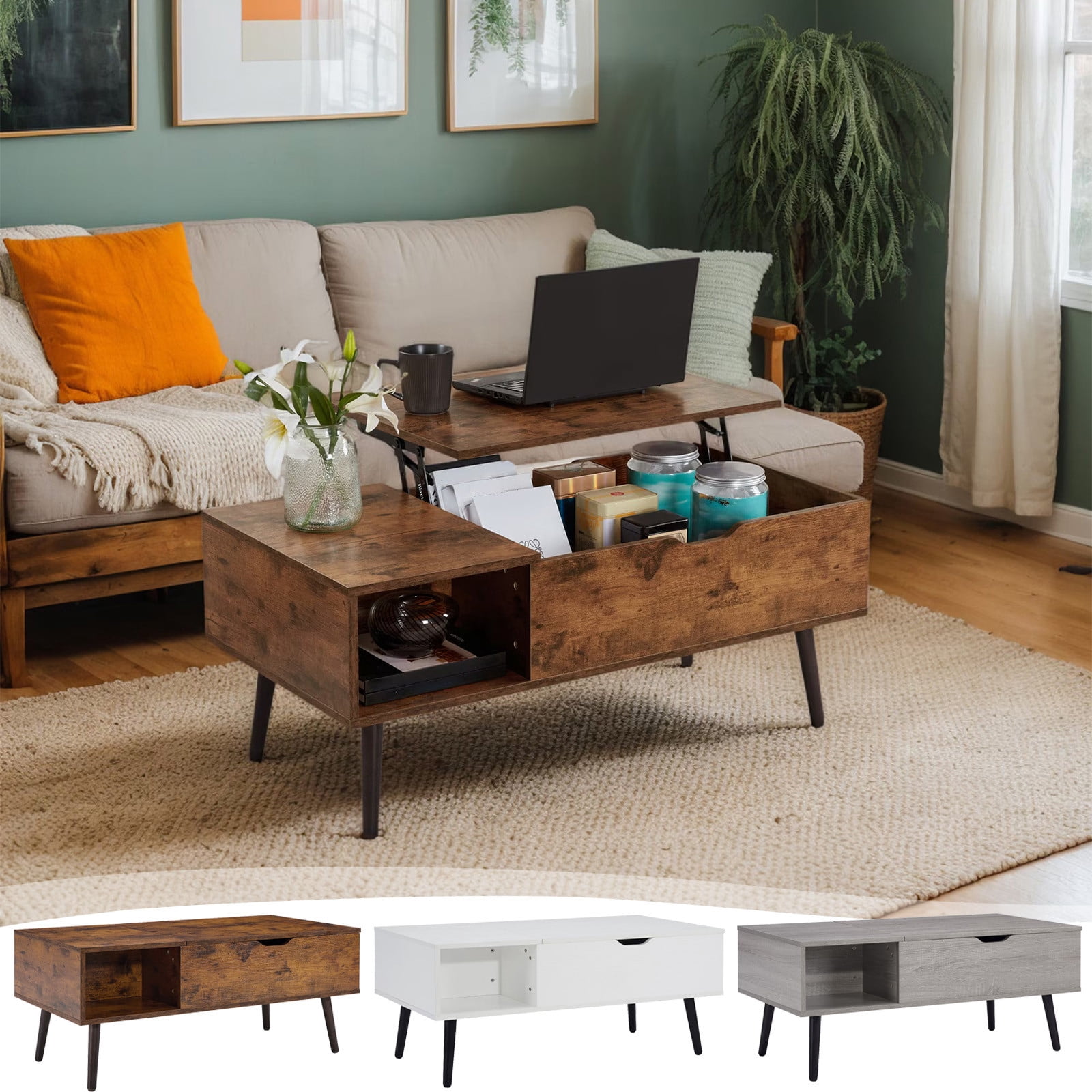 US Stock CQCYD 39inchs Coffee Table, Lift Top Coffee Tables for Living ...