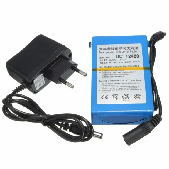 US Stock DC 12V 4800mAh DC12480 Rechargeable Lithium Battery with Charger
