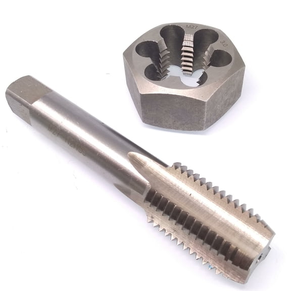 US Stock HSS M27 x 3mm Tap & 27 x 3mm Hexagon Die Metric Thread Right Hand Set
