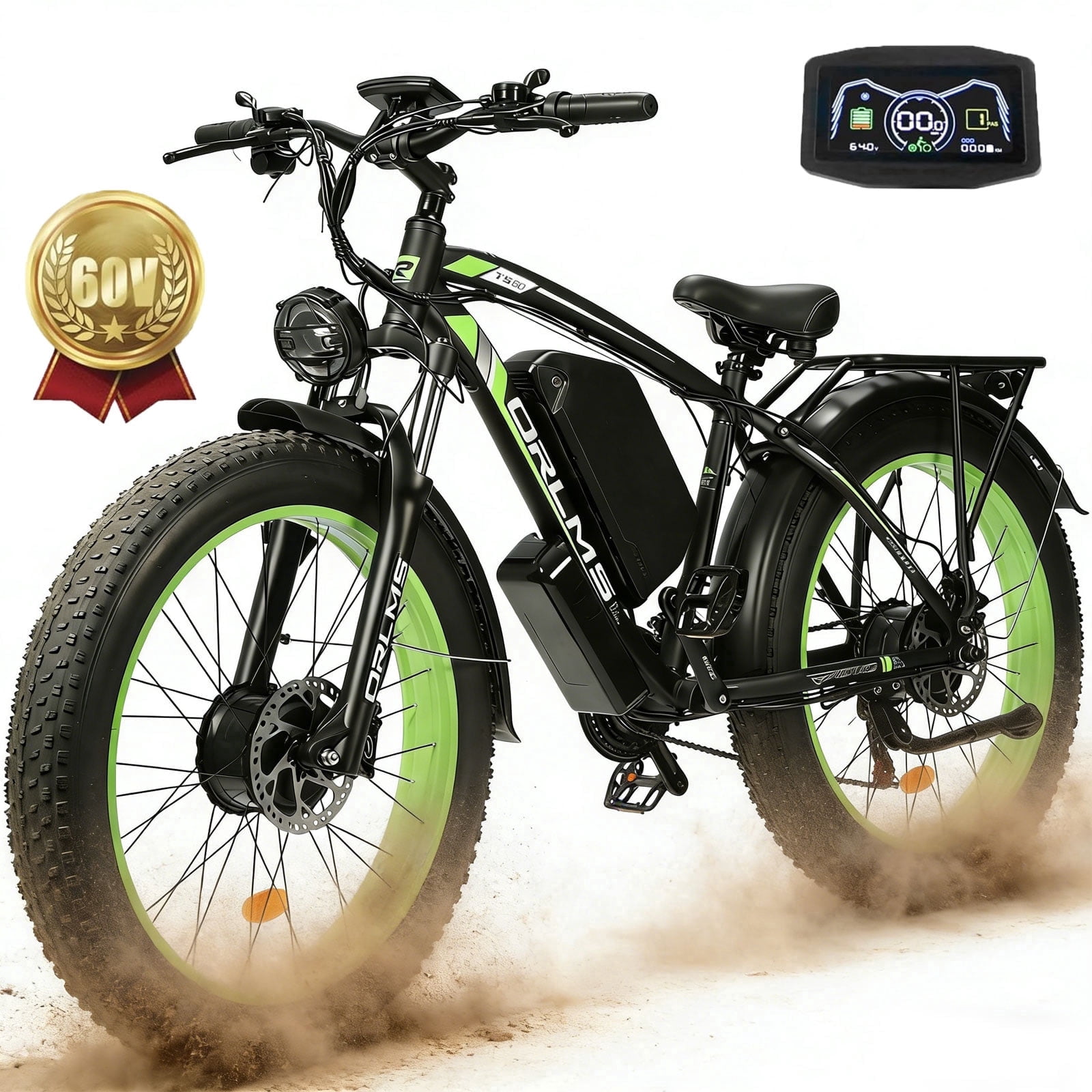 (US in Stock)Peak 6000W Dual Motor Ebike , 45-50MPH Electric Bike for Adults, 60V 25AH Battery 100Miles Range Ebike, 26Inch Fat Tire Fast Electric Bicycles for Snow Off-Road Commuter Mountain E-Bike