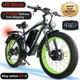 thumbnail image 1 of (US in Stock)5000W Peak Dual Motor Electric Bike for Adults , 60V 25AH Removable Battery Ebike , 50MPH AWD 21-Speed Mountain Snow E-Bike with 26" x 4.0 Fat Tire, Long Range Mountain Off-Road EBike, 1 of 15