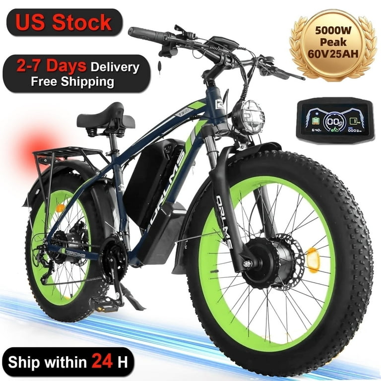 US in Stock)5000W Peak Dual Motor Electric Bike for Adults 60V