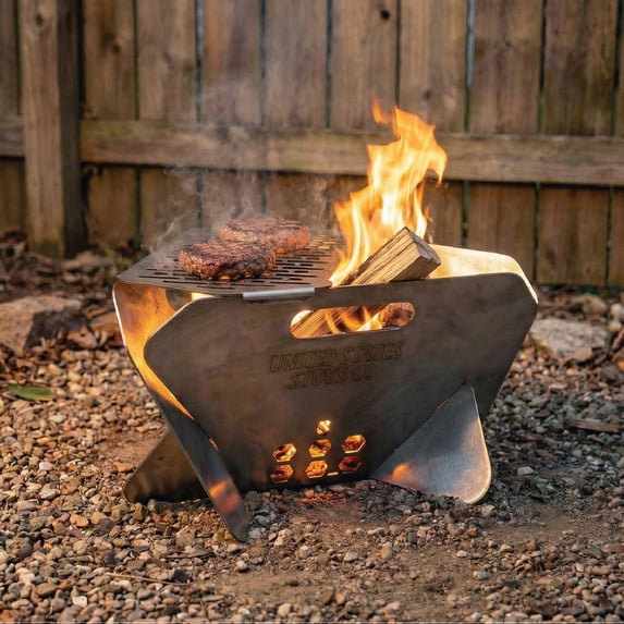 US Stove US14TP Portable Collapsible Triangular Fire Pit