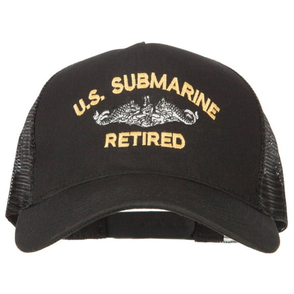 US Submarine Retired Embroidered New Big Size Trucker Mesh Cap - Black XL-3XL