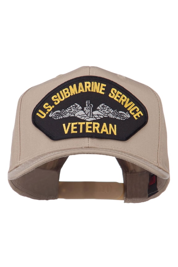 US Submarine Service Veteran Military Patched High Profile Cap - Khaki OSFM
