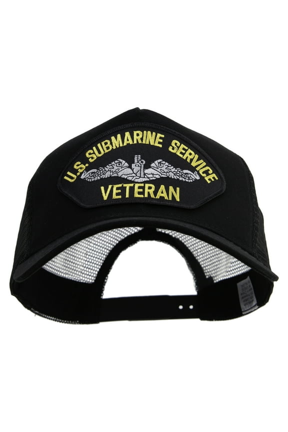 US Submarine Service Veteran Patched Big Size Trucker Mesh Cap - Black XL-3XL